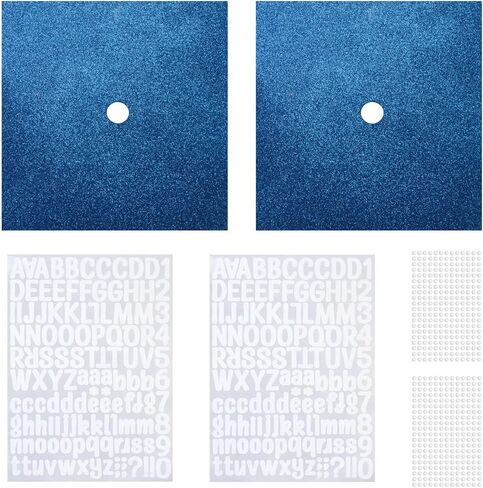 SOWAKA 2 Pcs Graduation Cap Top Paper 2 Sheets Rhinestone Self Adhesive Stickers 2 Pcs Alphabet Letter Number Stickers for Graduation Cap Craft DIY Project (Blue) in Saudi Arabia