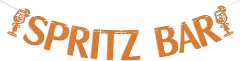 Spritz Bar Banner - Spritz O’Clock Banner, Spritz Birthday Decor, Lemon Citrus Bridal Shower Bachelorette Wedding Party Decorations Orange Glitter in Saudi Arabia