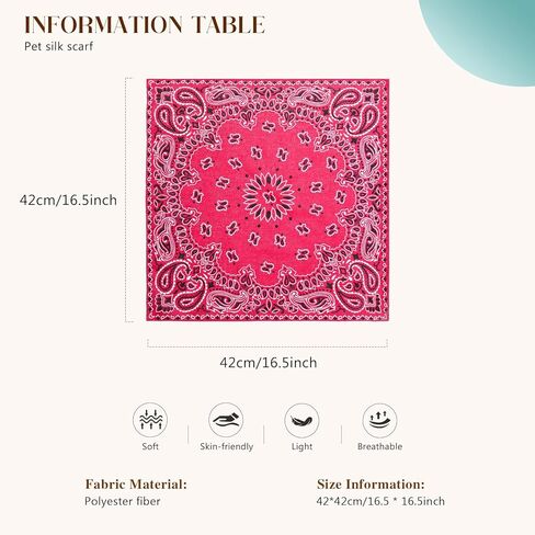 Cicy Bell Paisley Pet Bandanas للكلاب والقطط أوشحة مربعة من القطن خفيفة الوزن مزدوجة الجوانب للمشي والحفلات والصور in Saudi Arabia