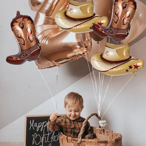 8 Pcs Western Balloons, Cowboy Party Decorations Rodeo Western Party Decorations Boot Cowboy Balloons Decor Cowgirl Boot Balloon Cowboy Hat for Western Themed Birthday Bachelorette Babyshower Party in Saudi Arabia