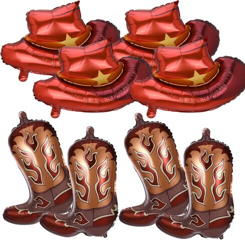 8 Pcs Western Balloons, Cowboy Party Decorations Rodeo Western Party Decorations Boot Cowboy Balloons Decor Cowgirl Boot Balloon Cowboy Hat for Western Themed Birthday Bachelorette Babyshower Party in Saudi Arabia
