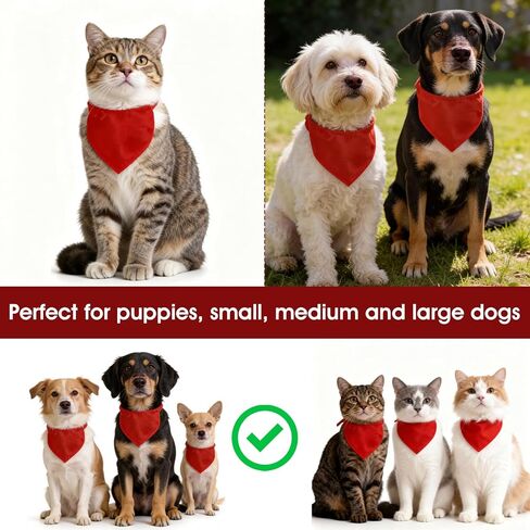 2 Pcs Red Dog Bandanas Blank Triangle Personalized Dog Bandana Plain Dogs Scarf for Medium Dogs Party Fun Idea in Kuwait
