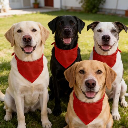 2 Pcs Red Dog Bandanas Blank Triangle Personalized Dog Bandana Plain Dogs Scarf for Medium Dogs Party Fun Idea in Kuwait