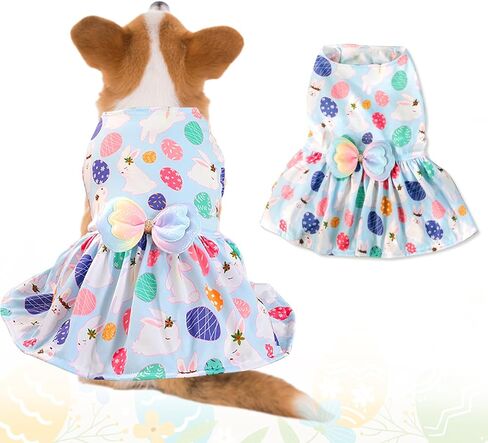 Easter Dog Costume Dress for Pets, Easter Bunny Pet Outfit Dogs Bow Clothes,Purple Puppy Skirt, Spring Dog Outfit,Size S (6.6-11 lbs) in Saudi Arabia