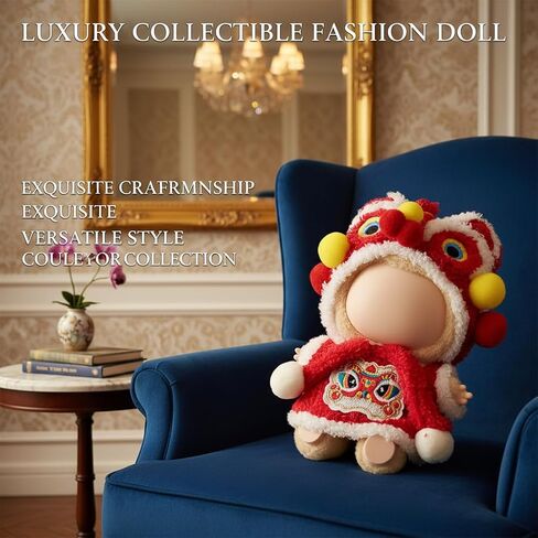 3 Pack Red Lion Dance Doll Clothes Outfit Set for Labubu 15 17cm Figure Festival Costume Gift (Combo 1) in Saudi Arabia
