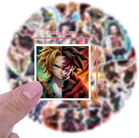55 قطعة من ملصقات Demon Manga Slayer للأطفال، ملصق فينيل مقاوم للماء رائع لأجهزة الكمبيوتر المحمول للمراهقين والبالغين، حقيبة سفر، هاتف، دراجة، زجاجة مياه، جيتار، كمبيوتر، لوح تزلج (شيطان 55) in Kuwait