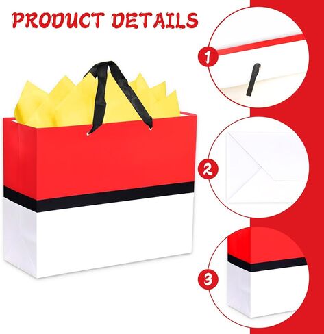 Mprocen Cartoon Animation Party Gift Bags Red White Theme Goodie Bag Birthday Wrapping Paper Greeting Card Envelope Party Decoration Supplies in Saudi Arabia