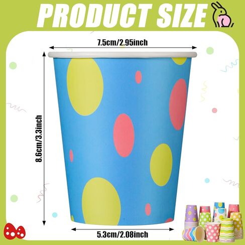 Chuangdi 100 Pcs Easter Disposable Paper Cups 9 oz Tea Coffee Cups for Easter Day Party Drinkware Holiday Supplies, 10 Styles(Cute) in Saudi Arabia