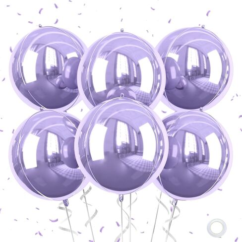22 Inch Pink Foil Balloons, 6Pcs Large Metallic Pink Round Balloons, Baby Pink Balloon for Women Princess Birthday Party Baby Shower Wedding Decorations in Saudi Arabia