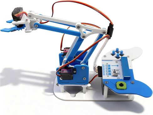 microbit Smart Robotic Arm Kit, 4DF Programmable Mechanical Arm Building Kit for Makers & STEM Enthusiasts to Learn Coding, Science & Engineering, Micro:bit v2 and AA Batteries not Included in Saudi Arabia