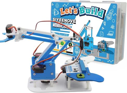 microbit Smart Robotic Arm Kit, 4DF Programmable Mechanical Arm Building Kit for Makers & STEM Enthusiasts to Learn Coding, Science & Engineering, Micro:bit v2 and AA Batteries not Included in Saudi Arabia