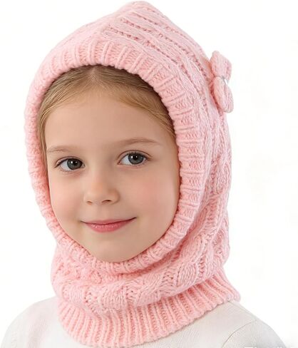 LLmoway Baby Toddler Kids Winter Hats Warm Knit Scarf Hood Fleece Earflap Hat in Kuwait
