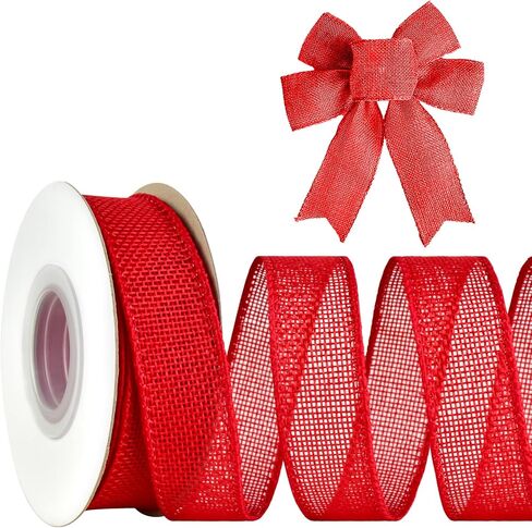 Mupera Premium Navy Blue Burlap Wired Ribbon 1 Inch x 30 Feet - Thick Fade & Puncture Resistant Craft Ribbon for Wedding Decor, Gift Wrapping, Bows & Wreath Making in Saudi Arabia
