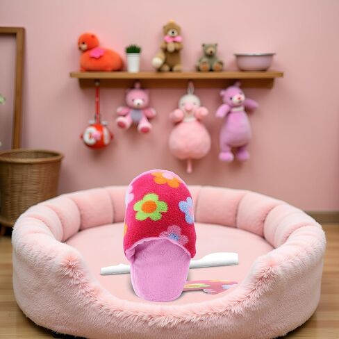 1Pc Pink Cute Pet Puppy Dog Cat Slipper Shape Plush Chew Play Toy Flip-Flops Squeaky Toys Dog Squeak Toys Pet Supplies, Fun for Indoor Puppies and Senior Pups, Plush No Mess Chew and Play in Saudi Arabia