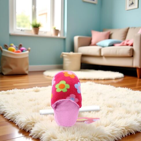 1Pc Pink Cute Pet Puppy Dog Cat Slipper Shape Plush Chew Play Toy Flip-Flops Squeaky Toys Dog Squeak Toys Pet Supplies, Fun for Indoor Puppies and Senior Pups, Plush No Mess Chew and Play in Saudi Arabia