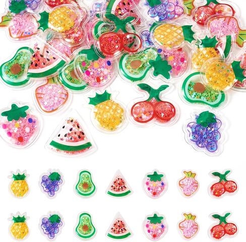 Cheriswelry 35Pcs Fruit Plastic Cabochon Cute Fruit Paillette Flatback Cabochon No Hole 34.5-35mm for Hair Accessories Scrapbooking Pin Handicraft Making Home Decorations in Saudi Arabia