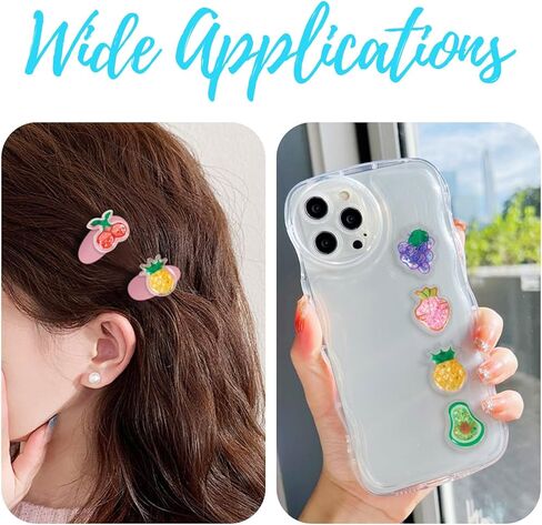 Cheriswelry 35Pcs Fruit Plastic Cabochon Cute Fruit Paillette Flatback Cabochon No Hole 34.5-35mm for Hair Accessories Scrapbooking Pin Handicraft Making Home Decorations in Saudi Arabia