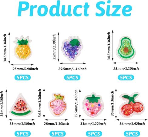Cheriswelry 35Pcs Fruit Plastic Cabochon Cute Fruit Paillette Flatback Cabochon No Hole 34.5-35mm for Hair Accessories Scrapbooking Pin Handicraft Making Home Decorations in Saudi Arabia