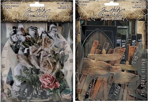 Bundle Tim Holtz idea-Ology 2024 Halloween Baseboards th94390 and Layers and Paper Dolls th94399 in Saudi Arabia