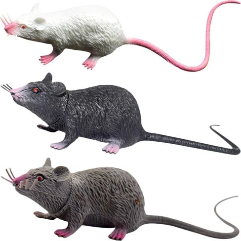 Garneck 3 Pieces Fake Rat Realistic Mulated Mouse Halloween Prank Toy Accessories for Halloween Carnival April Fool'S Day Decorations in Saudi Arabia
