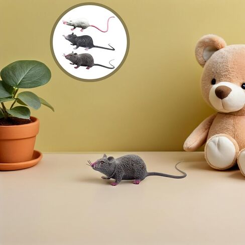 Garneck 3 Pieces Fake Rat Realistic Mulated Mouse Halloween Prank Toy Accessories for Halloween Carnival April Fool'S Day Decorations in Saudi Arabia