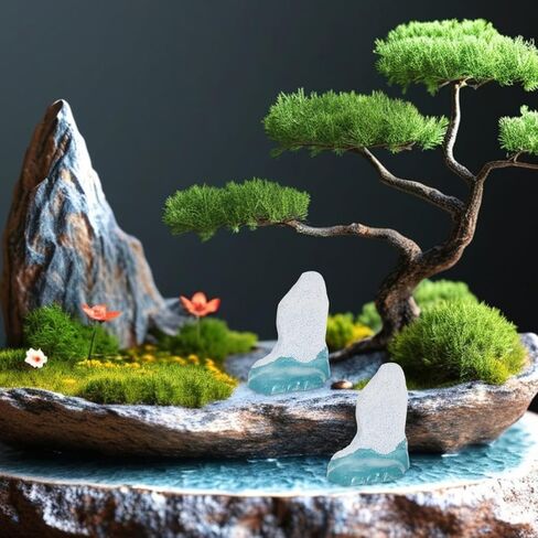 4Pcs Miniature Iceberg Figurines Resin Arctic Theme Micro Landscape Decorations for Home Desk and Dollhouse Decor 2.55X1.96X1.37In in Saudi Arabia