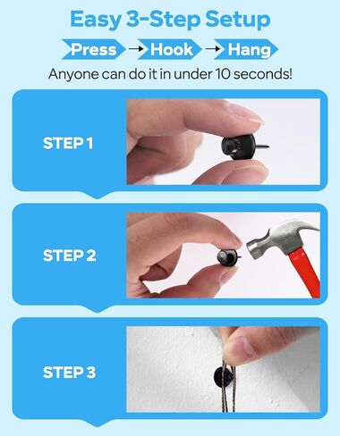 36 Pcs Picture Hangers Wall Hooks, Double Headed Thumb Tacks for Wall Hangings, Renter Friendly Picture Hanging Nails for Hanging Frames, Wall Art, Photo Collages, Home and Office Decor in Saudi Arabia