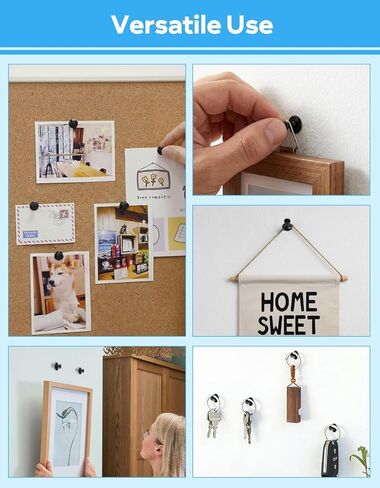 36 Pcs Picture Hangers Wall Hooks, Double Headed Thumb Tacks for Wall Hangings, Renter Friendly Picture Hanging Nails for Hanging Frames, Wall Art, Photo Collages, Home and Office Decor in Saudi Arabia