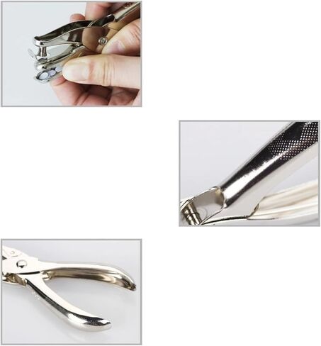 Maxmoral 200PCS 0.31 Inch Split Pin and 200PCS 15mm Diameter Brass Washer with 3mm Aperture Single Hole Metal Punch Set Suitable for DIY Craft Projects Card Making Scrapbooking in Kuwait