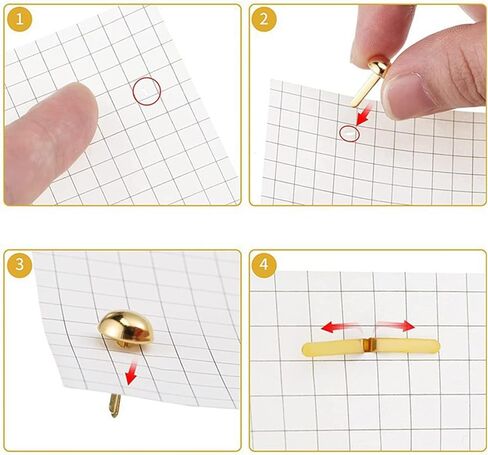 Maxmoral 200PCS 0.31 Inch Split Pin and 200PCS 15mm Diameter Brass Washer with 3mm Aperture Single Hole Metal Punch Set Suitable for DIY Craft Projects Card Making Scrapbooking in Kuwait