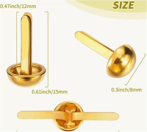 Maxmoral 200PCS 0.31 Inch Split Pin and 200PCS 15mm Diameter Brass Washer with 3mm Aperture Single Hole Metal Punch Set Suitable for DIY Craft Projects Card Making Scrapbooking in Kuwait