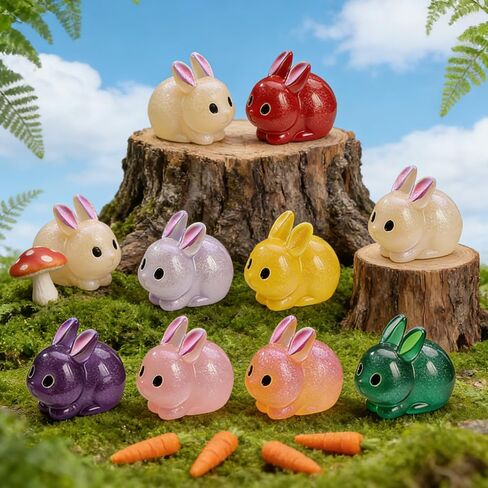 Cute Tiny Rabbit Resin Silicone Mold Micro Dollhouse Animal Epoxy Casting Mold for DIY Resin Art Fairy Garden Miniatures Landscape Crafts Decor(6-Cavity) in Kuwait