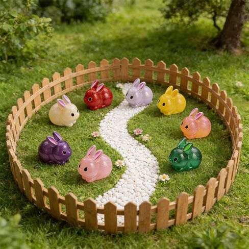Cute Tiny Rabbit Resin Silicone Mold Micro Dollhouse Animal Epoxy Casting Mold for DIY Resin Art Fairy Garden Miniatures Landscape Crafts Decor(6-Cavity) in Kuwait