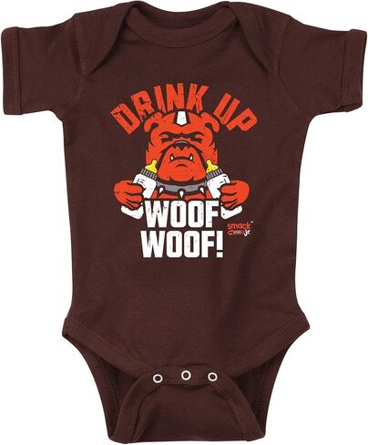 عشاق كرة القدم كليفلاند. اشرب Woof Woof Baby Apparel (NB-7T) (Brown Onesie ، 18 شهرًا) in Kuwait