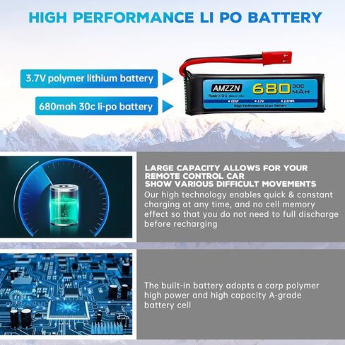 5PCS 3.7V 680mAh 1S Lipo Battery with JST Plug and 5-in-1 Charger for UDI U817 U818A V959 V222 V929 S032 RC Drone, Four Axis Aircraft Battery Accessories in Saudi Arabia