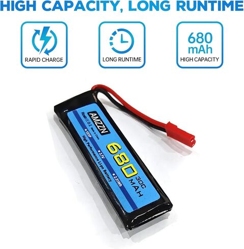 5PCS 3.7V 680mAh 1S Lipo Battery with JST Plug and 5-in-1 Charger for UDI U817 U818A V959 V222 V929 S032 RC Drone, Four Axis Aircraft Battery Accessories in Saudi Arabia