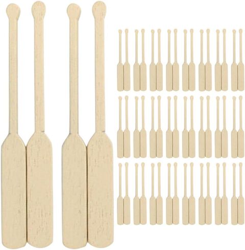 FAVOMOTO 24 Pairs Mini Wooden Paddle, Miniature Beach Boat Paddle Model Canoe Oar Micro Landscape Decor Figurine Ornament for Dollhouse DIY Sandbox Beach Side Scenes in Kuwait