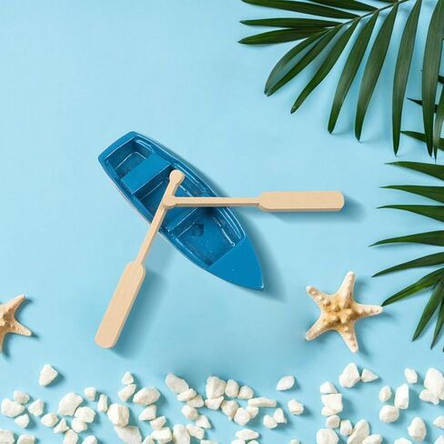FAVOMOTO 24 Pairs Mini Wooden Paddle, Miniature Beach Boat Paddle Model Canoe Oar Micro Landscape Decor Figurine Ornament for Dollhouse DIY Sandbox Beach Side Scenes in Kuwait