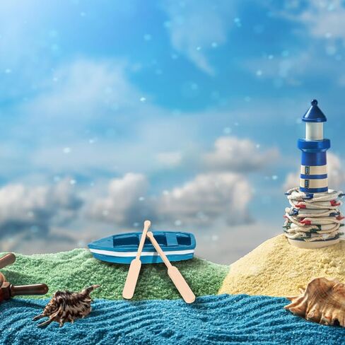 FAVOMOTO 24 Pairs Mini Wooden Paddle, Miniature Beach Boat Paddle Model Canoe Oar Micro Landscape Decor Figurine Ornament for Dollhouse DIY Sandbox Beach Side Scenes in Kuwait