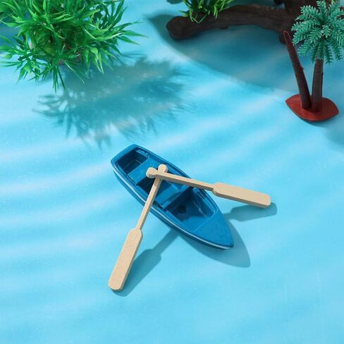 FAVOMOTO 24 Pairs Mini Wooden Paddle, Miniature Beach Boat Paddle Model Canoe Oar Micro Landscape Decor Figurine Ornament for Dollhouse DIY Sandbox Beach Side Scenes in Kuwait