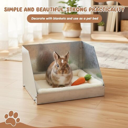 Maxcheck 1 Pack 1 Pack Rabbit Litter Box Bunny Potty Box Galvanized Steel Small Animal Litter-Box Galvanized Steel Corner Toilet with Grate Easy to Clean for Rabbit Guinea Pig (12.5×10×8inch) in Saudi Arabia
