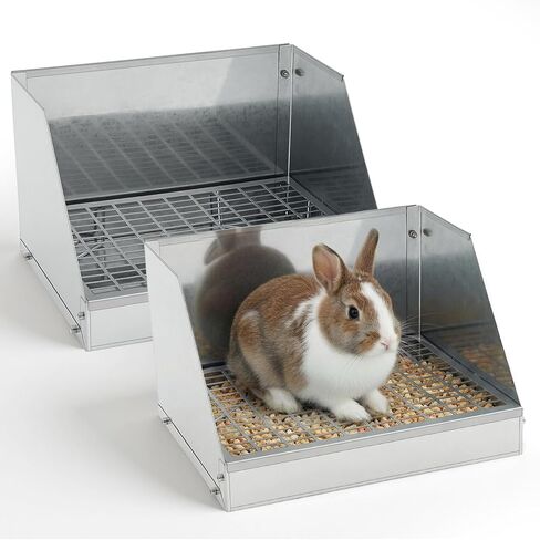 Maxcheck 1 Pack 1 Pack Rabbit Litter Box Bunny Potty Box Galvanized Steel Small Animal Litter-Box Galvanized Steel Corner Toilet with Grate Easy to Clean for Rabbit Guinea Pig (12.5×10×8inch) in Saudi Arabia