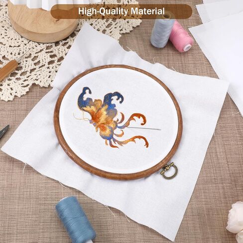 9 Pcs Fabric Embroidery Cloth Squares, Pre-Cut White Linen Cloth Squares, 3 Sizes 8/10/12 Inch White Embroidery Cross Stitch Fabric Hand Supplies for Needlework Garment Craft in Saudi Arabia