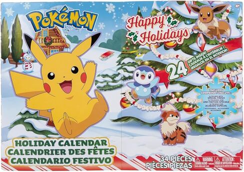 Pokémon PKW2689 Holiday Calendar-Features 16 2-Inch Battle Figures with Special Finish and Eight Unique Accessories, Multi, 43 x 7 x 12 Centimeters in Saudi Arabia