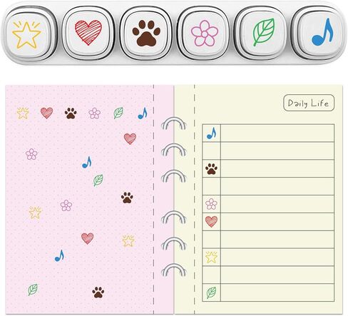 6 قطع من 6 أنماط من GLOBLELAND بنمط بسيط طوابع التحبير الذاتي لتصنيف طباعة مخالب النوتة الموسيقية مجموعة طوابع بلاستيكية من طوابع الحب الصغيرة لرسم اليوميات والحرف الفنية للحفلات لصالح جوائز الكرنفال in Kuwait