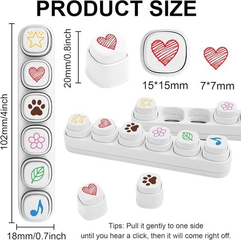 6 قطع من 6 أنماط من GLOBLELAND بنمط بسيط طوابع التحبير الذاتي لتصنيف طباعة مخالب النوتة الموسيقية مجموعة طوابع بلاستيكية من طوابع الحب الصغيرة لرسم اليوميات والحرف الفنية للحفلات لصالح جوائز الكرنفال in Kuwait