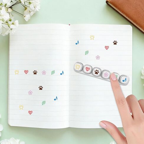 6 قطع من 6 أنماط من GLOBLELAND بنمط بسيط طوابع التحبير الذاتي لتصنيف طباعة مخالب النوتة الموسيقية مجموعة طوابع بلاستيكية من طوابع الحب الصغيرة لرسم اليوميات والحرف الفنية للحفلات لصالح جوائز الكرنفال in Kuwait