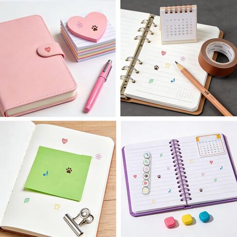 6 قطع من 6 أنماط من GLOBLELAND بنمط بسيط طوابع التحبير الذاتي لتصنيف طباعة مخالب النوتة الموسيقية مجموعة طوابع بلاستيكية من طوابع الحب الصغيرة لرسم اليوميات والحرف الفنية للحفلات لصالح جوائز الكرنفال in Kuwait