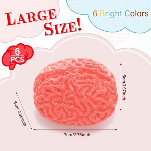 24 Pcs Brain Stress Ball Bulk Mini Stress Balls Bulk Brain Fidget Splat Balls Hand Muscle Exercise Pressure Toy Halloween Funny Toy for Adults Object Recognition Party Prop Favors Gift in Saudi Arabia