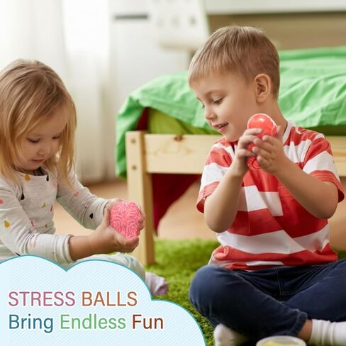 24 Pcs Brain Stress Ball Bulk Mini Stress Balls Bulk Brain Fidget Splat Balls Hand Muscle Exercise Pressure Toy Halloween Funny Toy for Adults Object Recognition Party Prop Favors Gift in Saudi Arabia